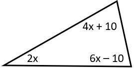 Which equation could be used to find the value of x in the triangle below?
