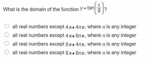 What is the domain of the function y=tan(x/8)?
