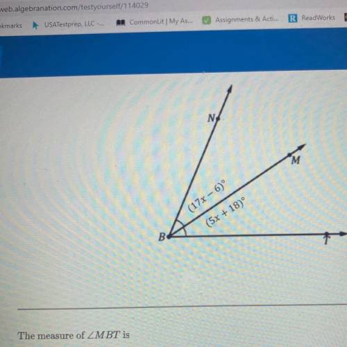 The measure of angle MBT ?