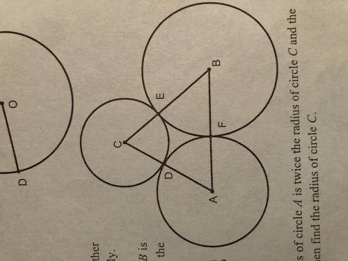 if the radius of Circle A is 2 inches the radius of circle B is 3 1/4 inches and the radius of circ