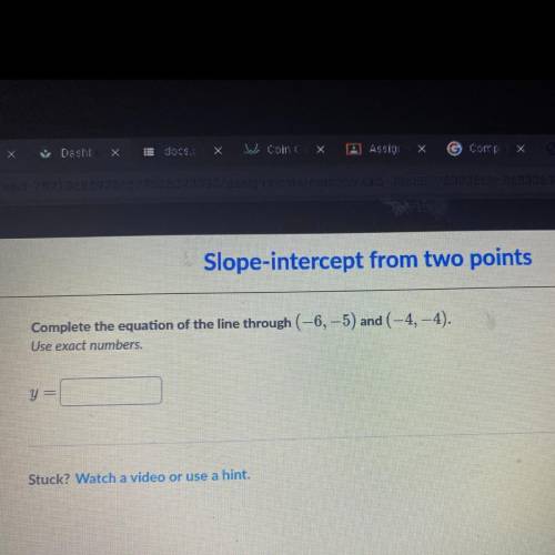 Someone please help me 
(Slope intercept problem)