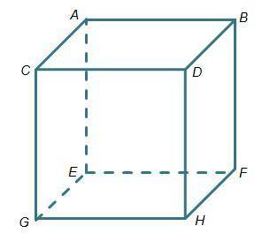 Which is a diagonal through the interior of the cube?

A cube. The top face has points A, B, D, C.