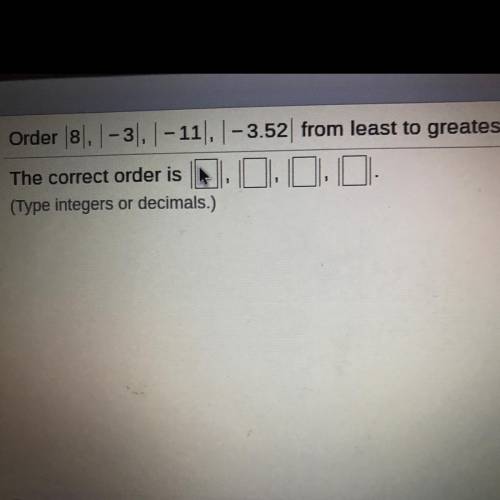 Order from least to greatest