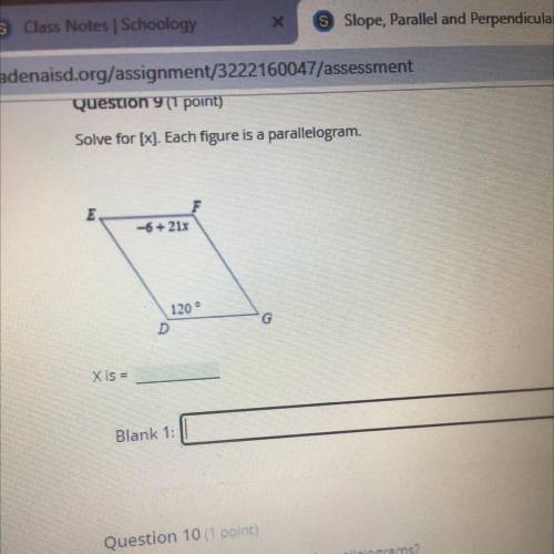 Solve for x Each figure is a parallelogram