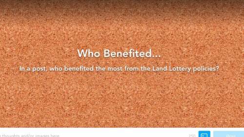 Who benefited the most from the Land Lottery policies ?