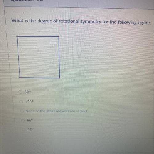 What is the degree of rotational symmetry for the following figure?