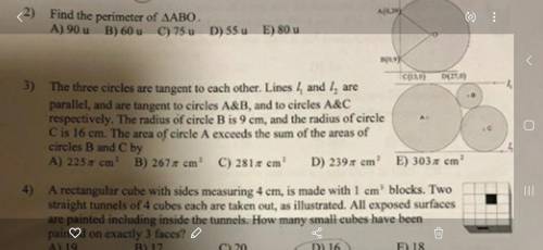 How do you find the area of Circle a that is tangent to two parallel line and circle B with r=9cm a