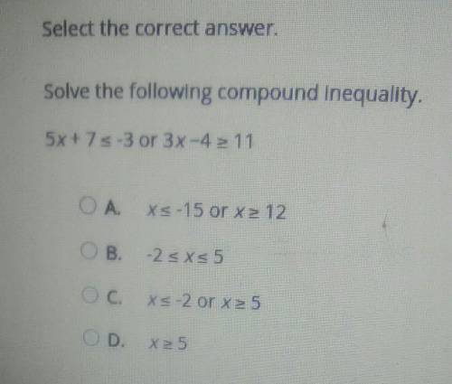 Solve the following compound inequality.