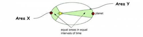 If Area X = Area Y on the diagram above, what can be inferred about the orbital velocities as the p