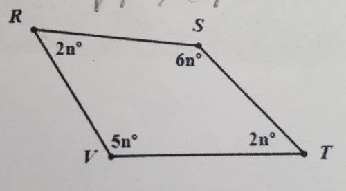 Find the measure of each interior angle of quadrilateral RSTV