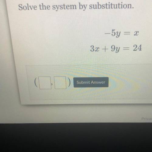Solve the system by substitution