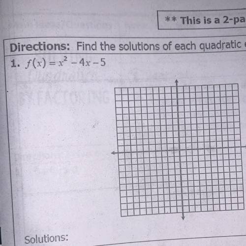 Find the solution of the quadratic equation by graphing