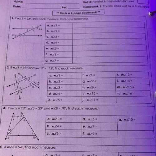 Help with 2 and 3? This is geometry