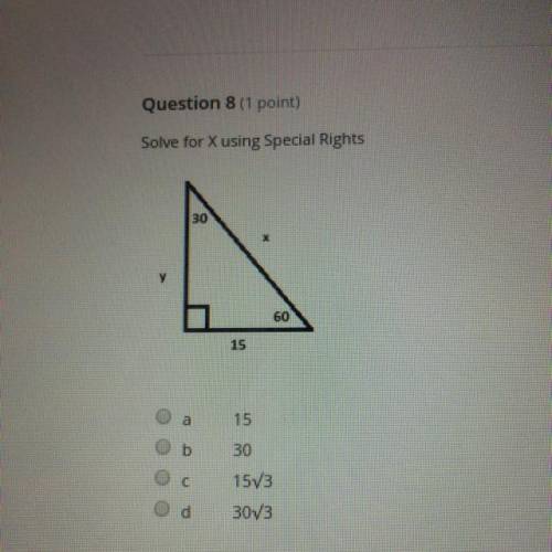 Solve for X using special rights