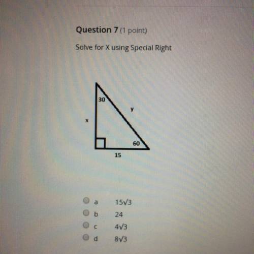 Solve for x using special rights