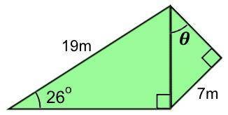 Find the value of the angle θ rounded to 1 DP.
The diagram is not drawn accurately.