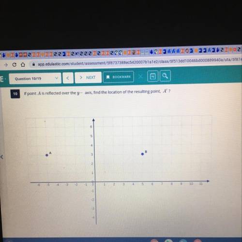 Help!!! I need to check my work! If point A is reflected over the y- axis, find the location of the