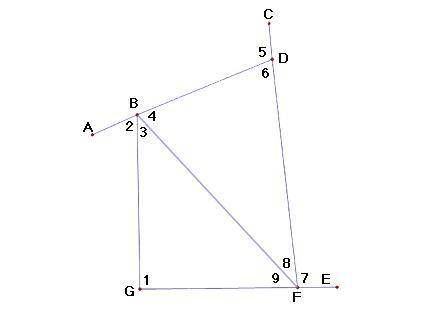 Find the measure of ∠7

Given:
∠1 is a right angle
∠3 = 37°
∠8 = 62°
Options:
A) 53°
B) 65°
C) 105