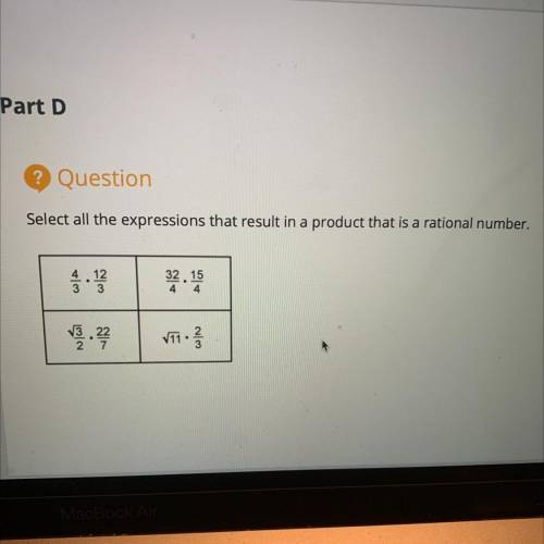 Select all the expressions that result in a product that is a rational number