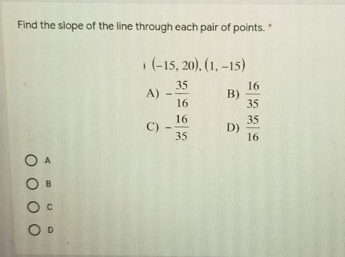 Find the slope of the through each line of points