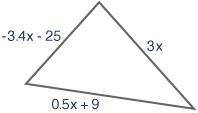 Write an expression for the perimeter of the triangle shown below:

The answer choices are:
6.9x −
