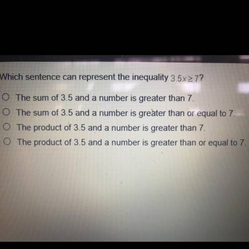 Which sentence can represent the inequality