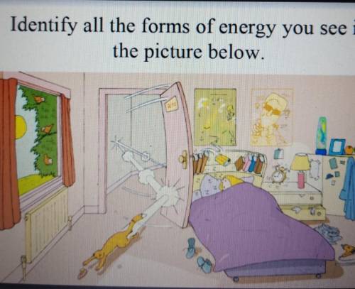 Identify all the forms of energy in the picture below

identify thermal energy, mechanical energy,