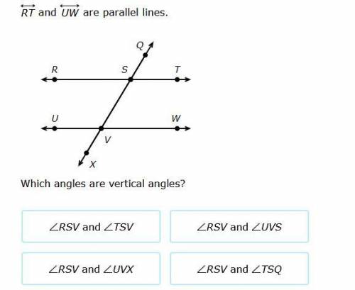 Which angles are verticle angles?