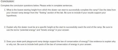 01.04 Law of Conservation of Energy lab i really need help with it if you could my name is Anthony