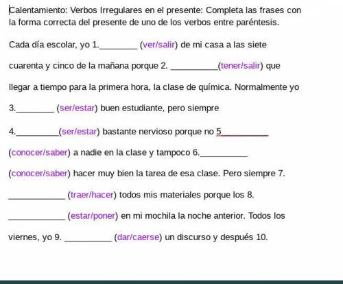 I need help in my spanish hw. Answer for brainlist nd 40 points