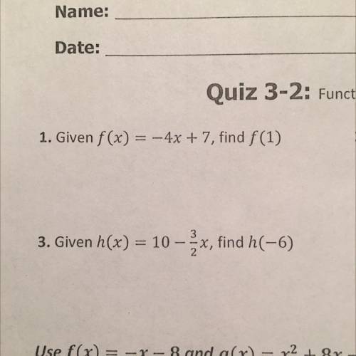 Help me with 1 and 3 please