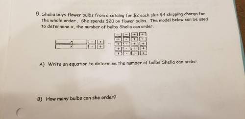 Shelia buys flower bulbs from a catalog for $2 each plus $4 shipping charge for the whole order. Sh
