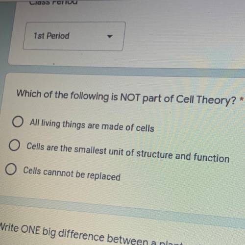 Which of the following is NOT part of the Cell Theory?