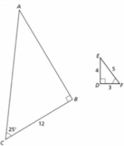 Use the side lengths of triangle DEF and the fact that the triangles are similar to find the length
