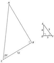 What is the scale factor from triangle ABC to triangle DEF? (Note: Type your answer using a slash s