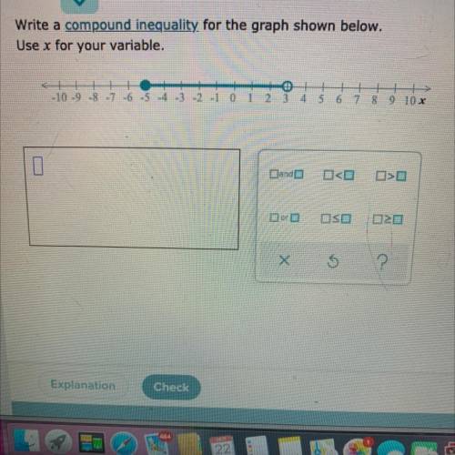 PLEASE HELP AGAIN ?! stuck :(

Write a compound inequality for the graph shown below. Use z for yo
