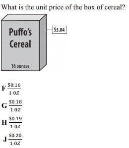 What is the unit price of the cereal box?