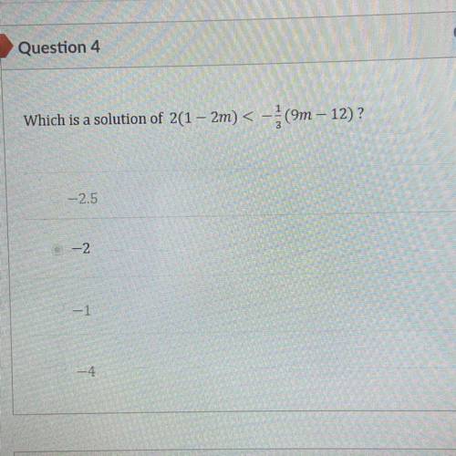 Can someone help me and show work? i originally said -2 and it's incorrect.