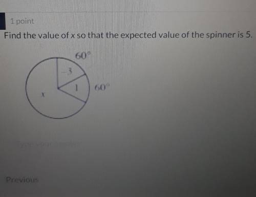 Find the value of x so that the expected value of the spinner is 5