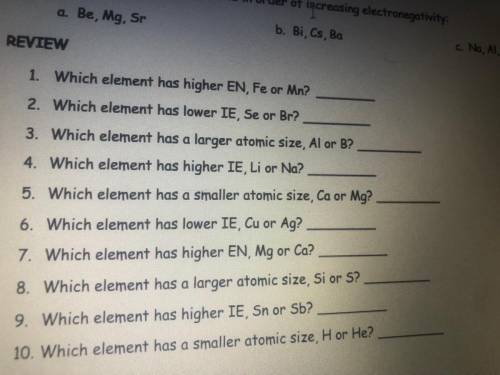 Please help me with this chemistry work