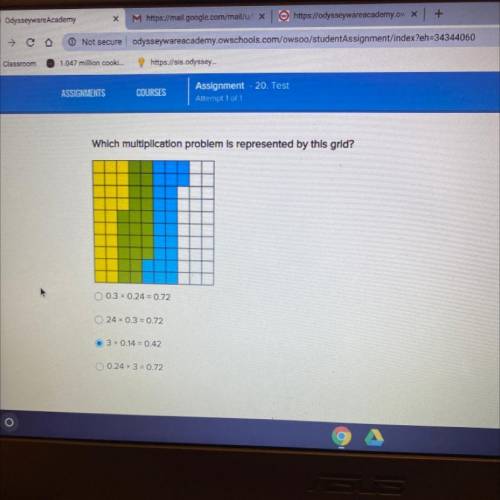 Which multiplication problem is represented by this grid