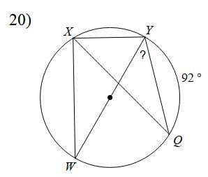 Find the measure of the arc or angle indicated.

a. 59 degrees
b. 44 degrees
c. 34 degrees
d. 61 d