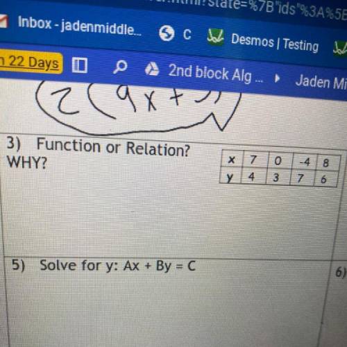 Is this a function or relation? why?