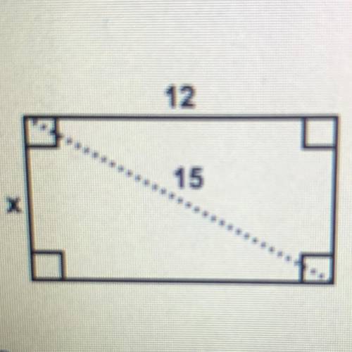 6. Find the value of x. Use the Pythagorean theorem to solve. Round if
necessary.