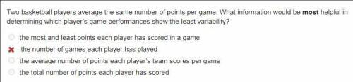 Two basketball players average the same number of points per game. What information would be most h