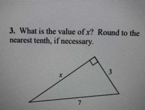 3. What is the value of x? Round to the nearest tenth, if necessary.