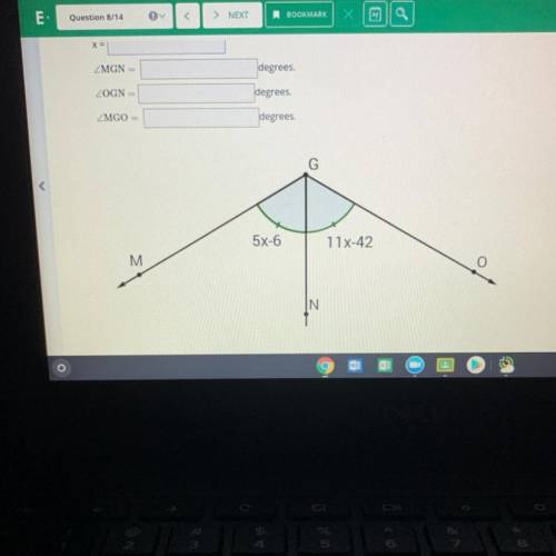Find The values of the x and the angles under (QUICKLY)