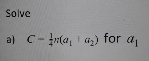 It's asking to solve for a1 but I don't really know how, please help.