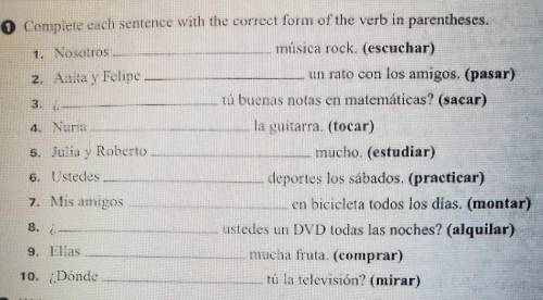 HELP WITH SPANISH!!!for some reason won't let me type the question. I posted a pic tho