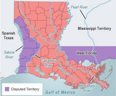 (HELP ASAP)The map shows disputed territory in Louisiana during the 1810s.

Which area was annexed